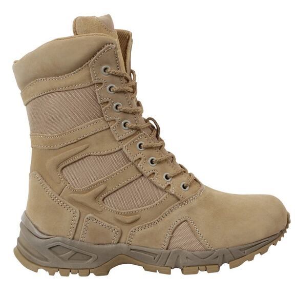 8" Desert Tan "Forced Entry" Deployment Boot - Side Zipper Work Boot 9R - Picture 5 of 6